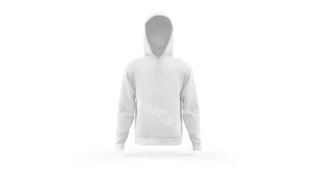 Oq svitshot namuna shabloni ajraltirilgan old tomondan ko'rinish | White hoodie mockup template isolated front view