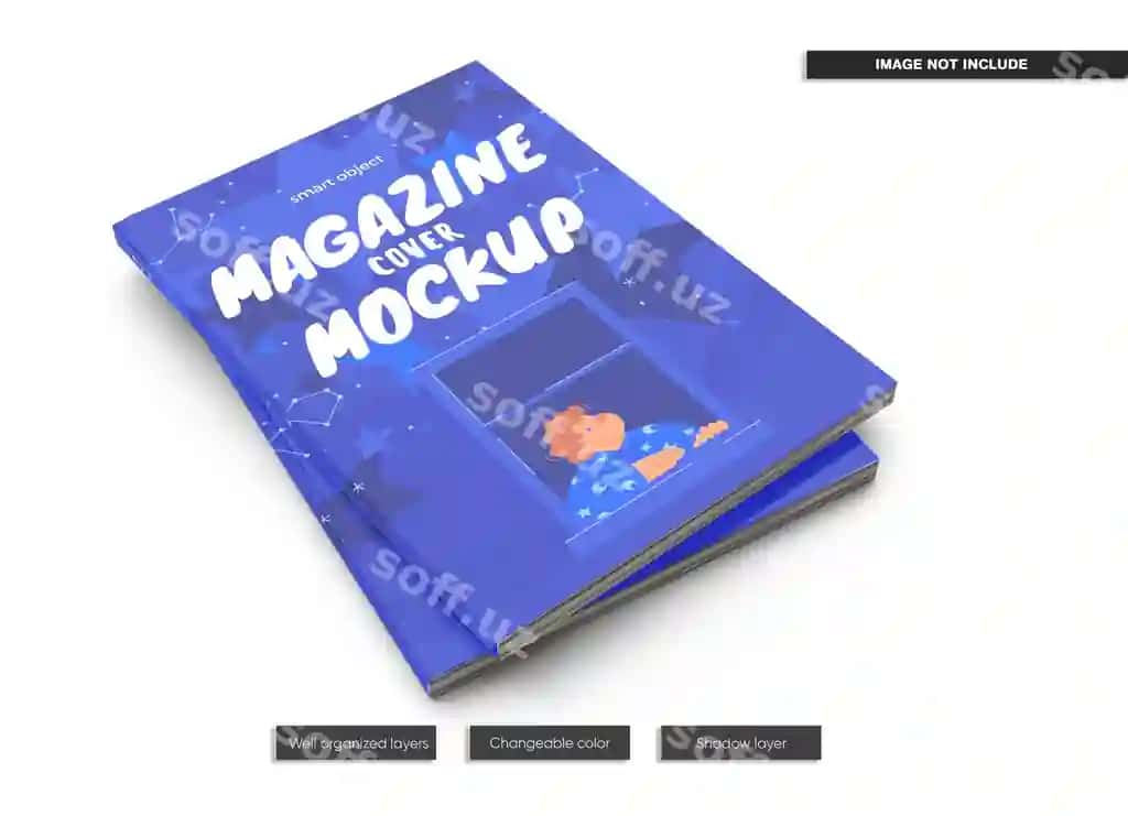Jurnali muqaddima namuna dizayni ajraltirilgan | Magazine cover mockup design isolated