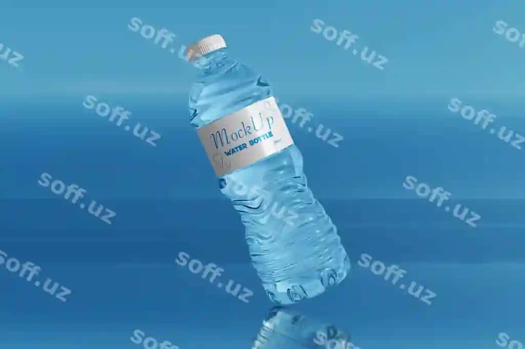 3D shaffof suv botuliği namunasi | 3d transparent water bottle mockup