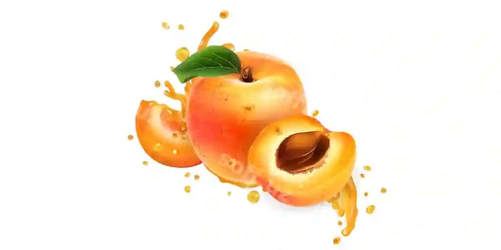 To'liq dilimlenmiş o'rik meva sharbati sachrashlari | Whole sliced apricots fruit juice splashes
