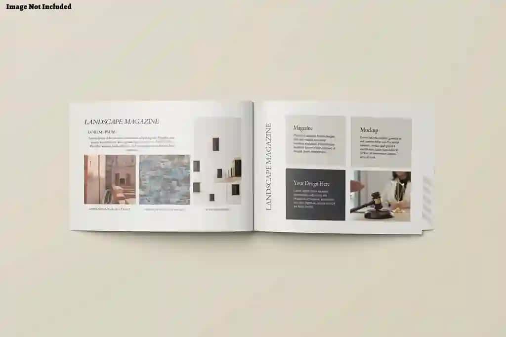 A4 landshaft jurnali maketi | A4 landscape magazine mockup
