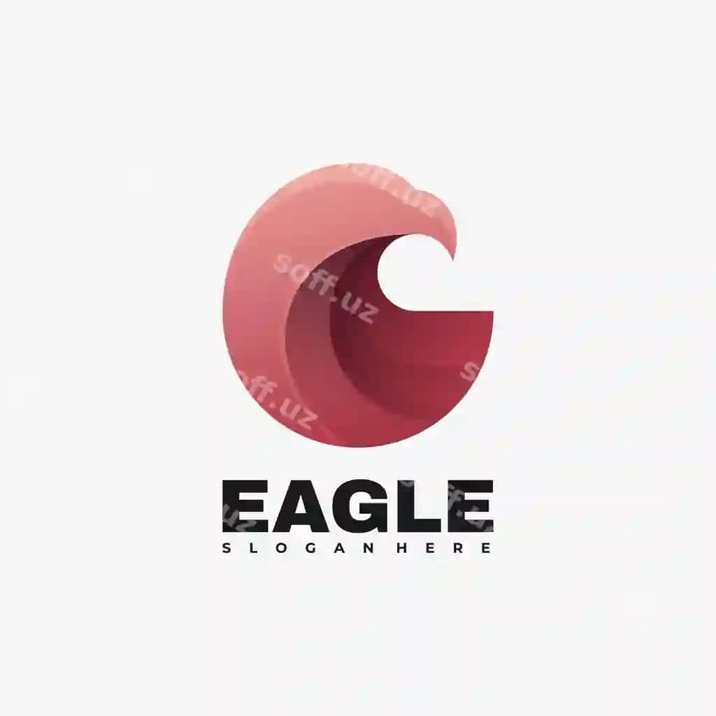 Logotip illustratsiyasi baltiq gradient rangli uslub | Logo illustration eagle gradient colorful style