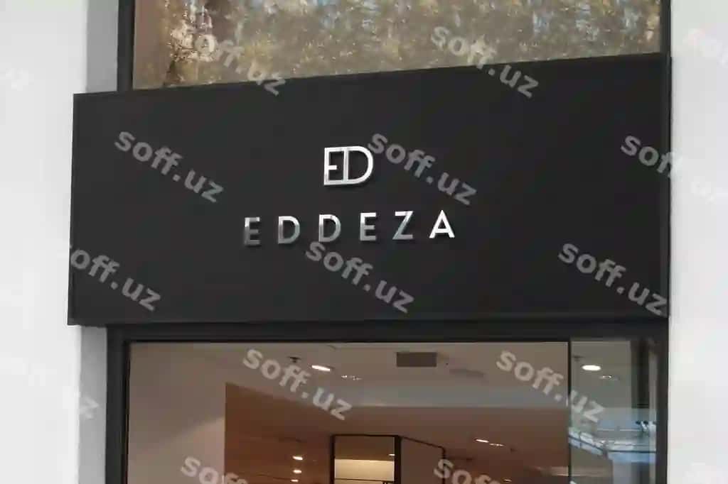 Logotip namunasi qora hasharot fassad belgisi | Logo mockup black luxury facade sign
