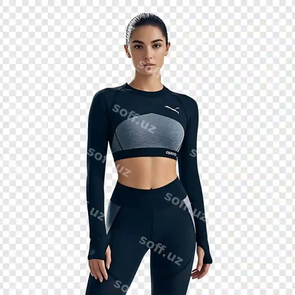 Yosh fitnes ayol sport kiyimlari ajraltirilgan shaffof fonda | Young fitness woman sportswear isolated transparent background