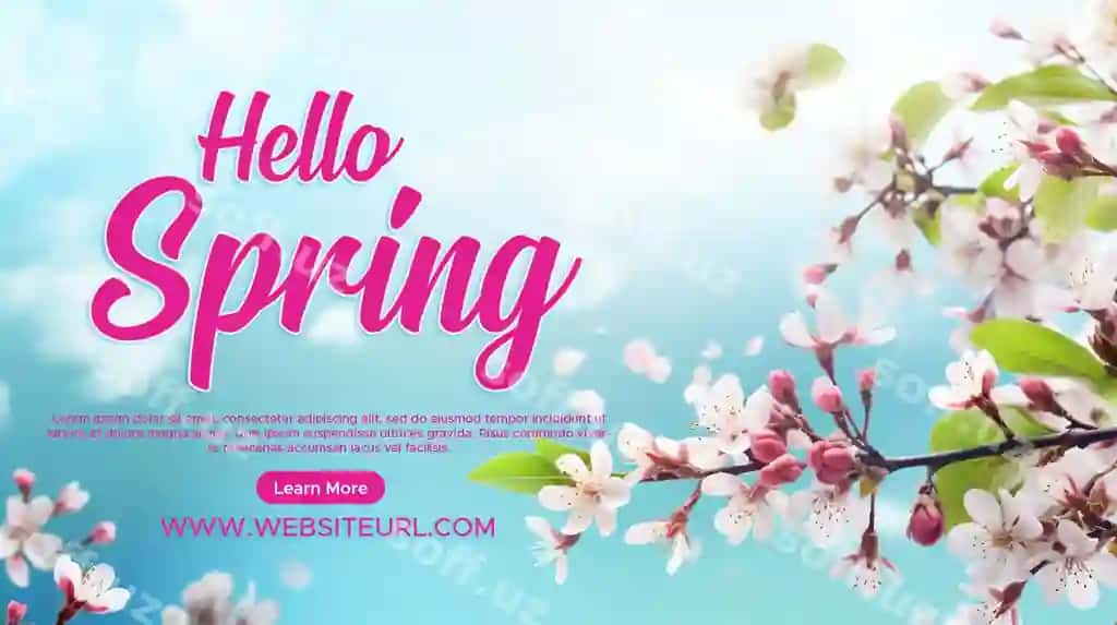 Bahor veb baner ijtimoiy tarmoqlar shabloni dizayni blur-gul fon | Spring web banner social media template design blurflower background