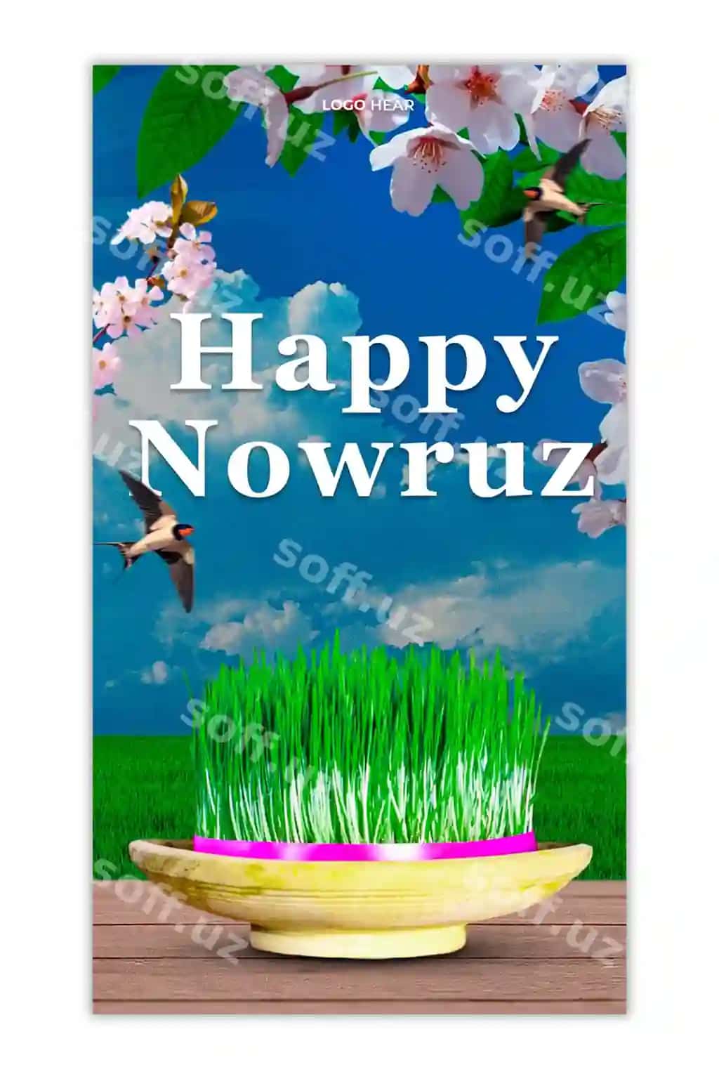 Baxromli Navro'z bayrami psd post | Happy nowruz holiday psd post