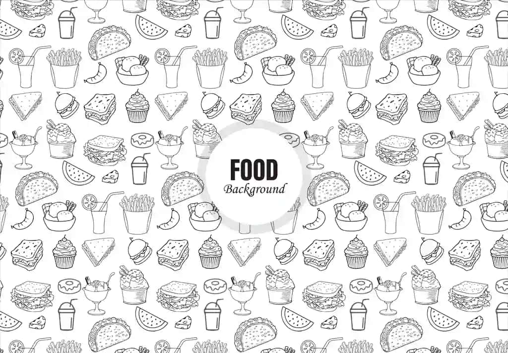 Oziq-ovqat sabzavot pishirish choksiz naqsh Doodles | Food vegetable cooking seamless pattern doodles
