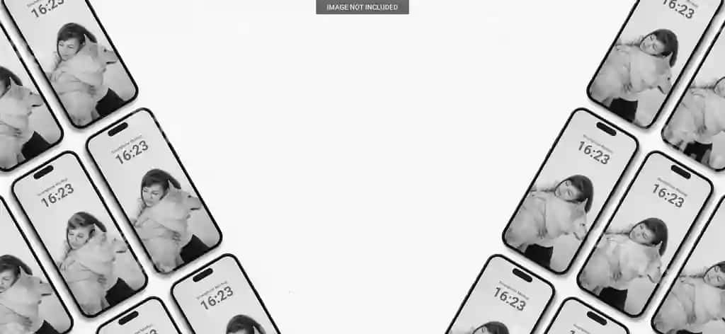 Smartfon 14 pro maket qurilmasini oq fonda bo'sh joyga qo'ying | Set smartphone 14 pro mockup device with white background blank