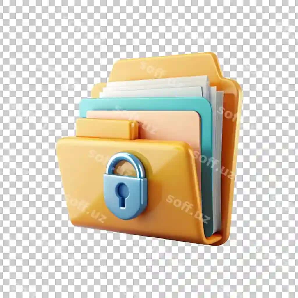 3d karyet maxfiy papka ikon maxfiy fayllar | 3d cartoon secure folder icon confidential files