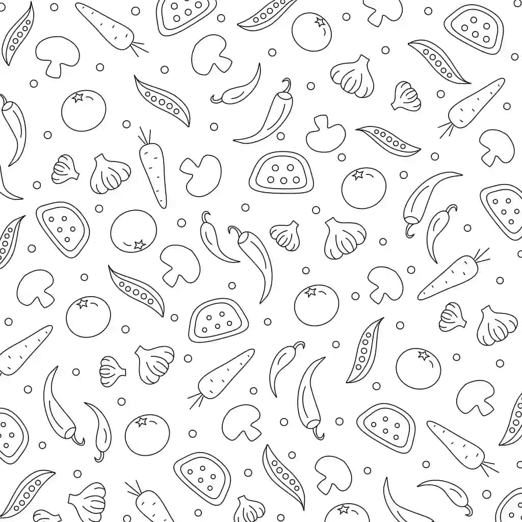 Qo'lda chizilgan yangi sabzavotlar sog'lom oziq-ovqat qishloq xo'jaligi bilan plakat | Poster with hand drawn fresh vegetables healthy food agriculture