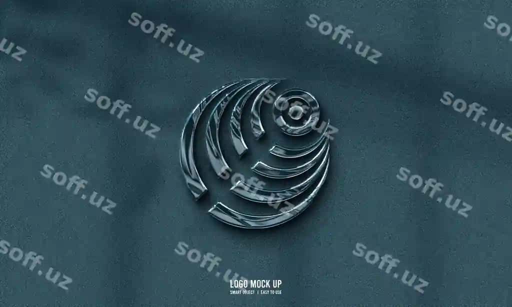 Logo model devor maydoni | Logo mockup wall grain 2