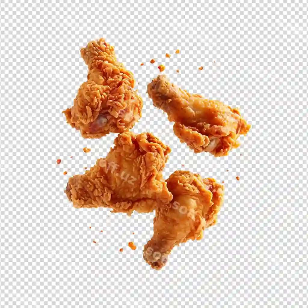 Qovurilgan tovuq nuggetlari bilan maydalangan | Fried chicken nuggets with crumbs falling