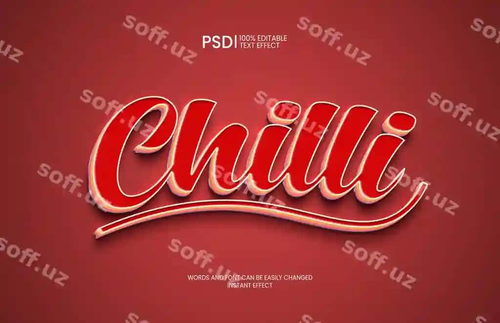 Psd tahrir qilish 3 o'lchovli matn effekti | Psd editable 3d text effect