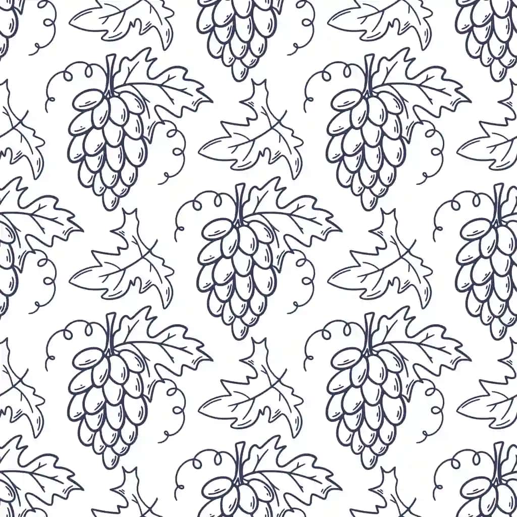 Tok novdalari siyoh eskizi choksiz naqsh uzumzor fon binafsha rang | Vine branches ink sketch seamless pattern grapevine background purple
