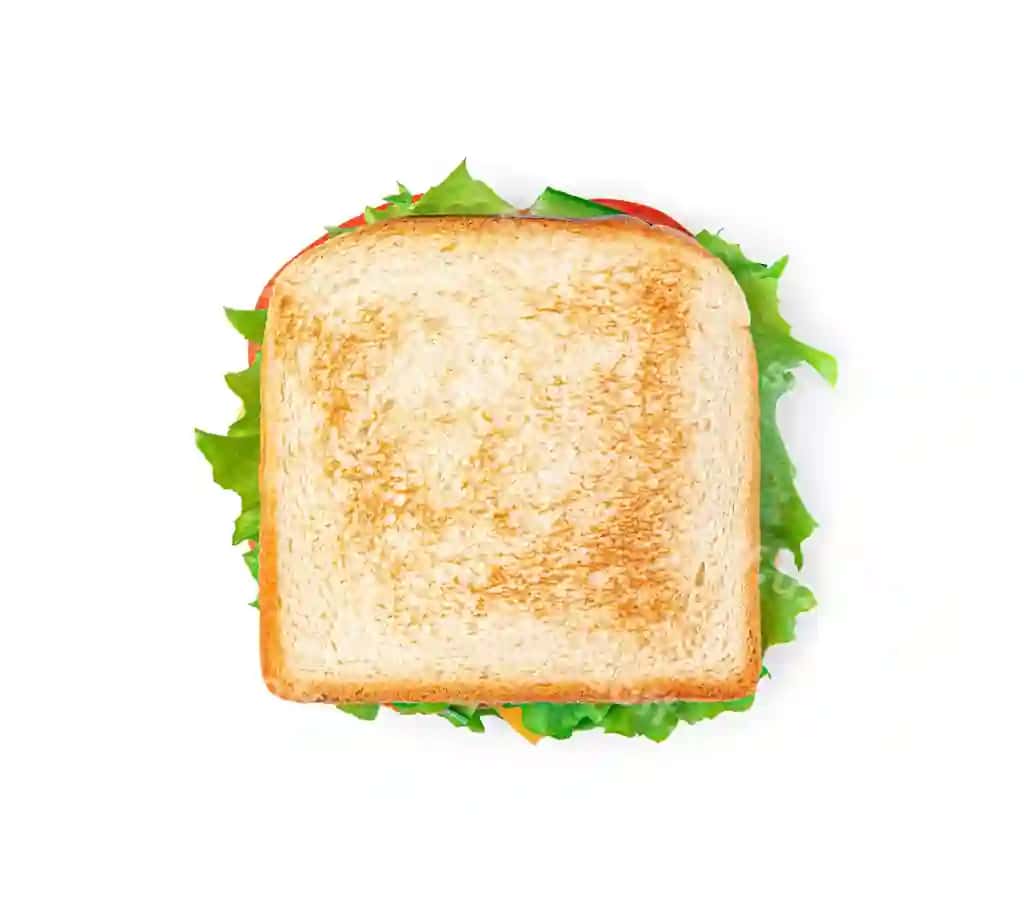 Sandvich vegetatlar, pishloq, tovuk bilan, oq orqa fonda | Sandwich with vegetables cheese turkey white background