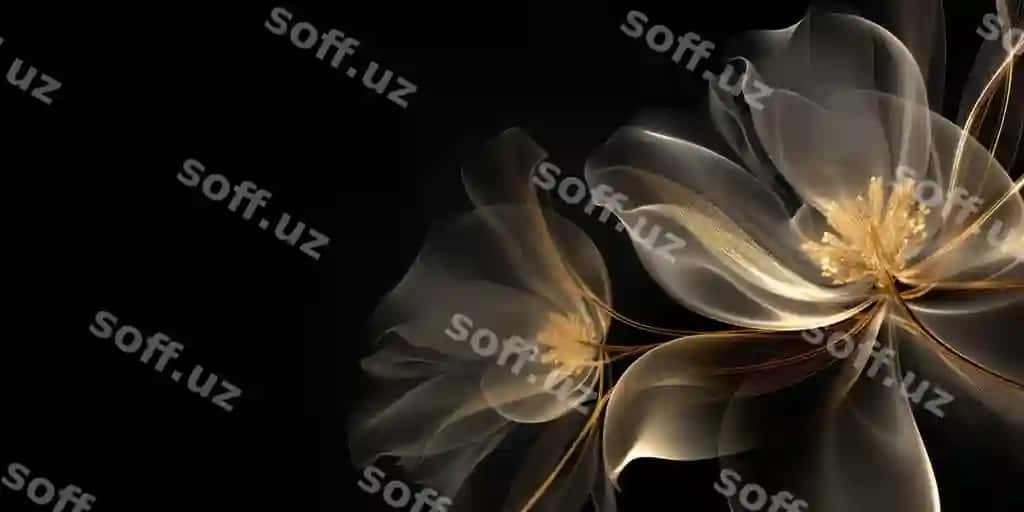 Chiroyli mavhum qora oltin rangli hashamatli shaffof gulli dizayndagi fon generativ ai aig32 | Beautiful abstract black gold luxury transparent floral design background generative ai aig32