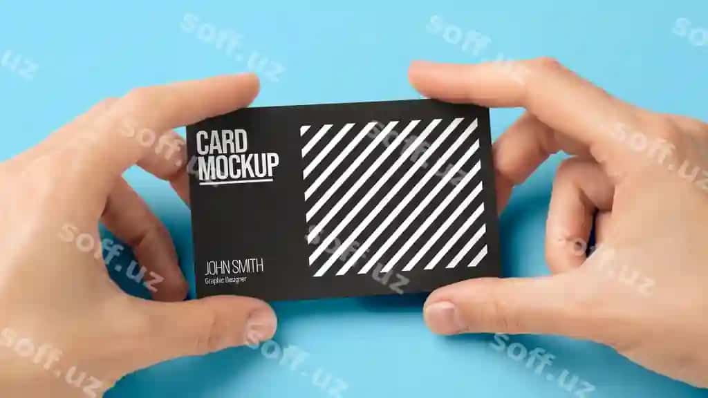 Qolda tutiladigan biznes karta namuna dizayni | Hand held business card mock up design