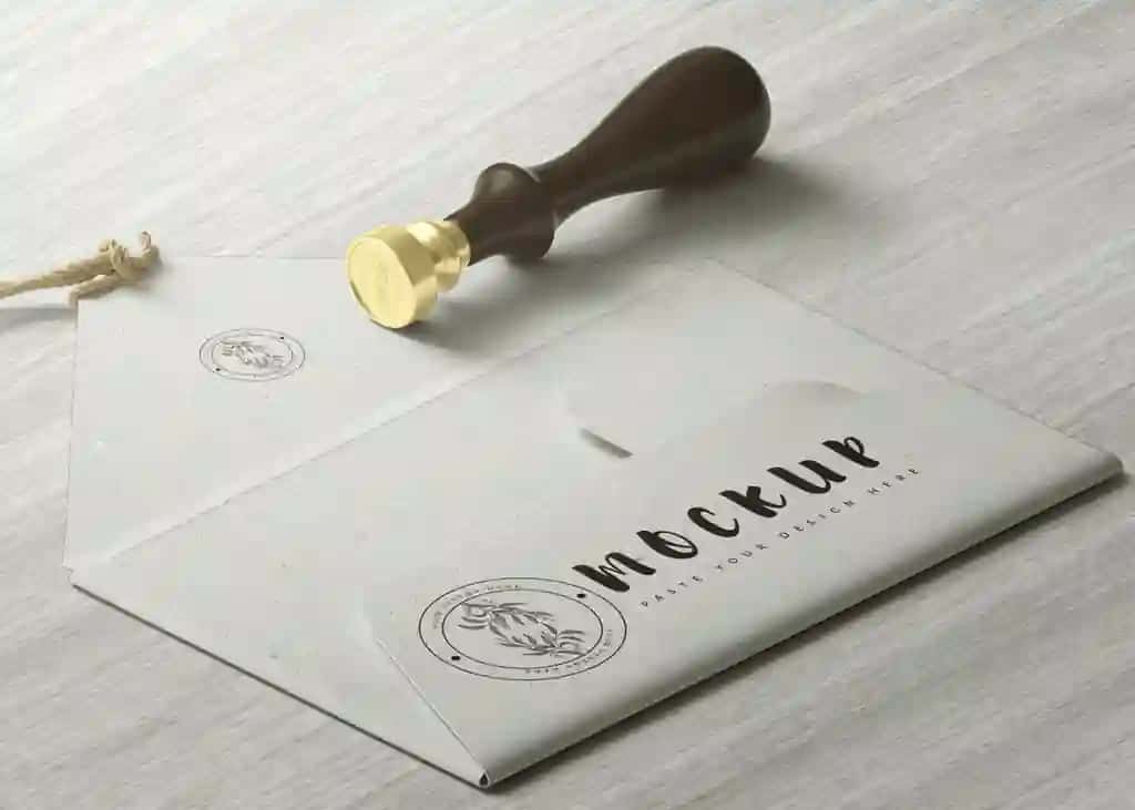 Kauchuk shtamp logotipli konvert | Envelope with rubber stamp logo