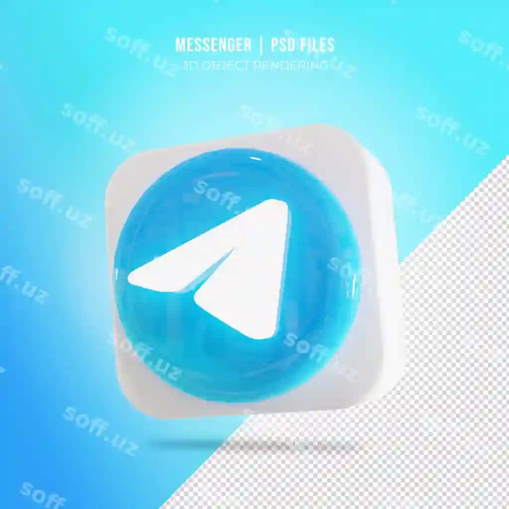 Telegram ijtimoiy media logotipi 3D render | Telegram social media logo 3d render