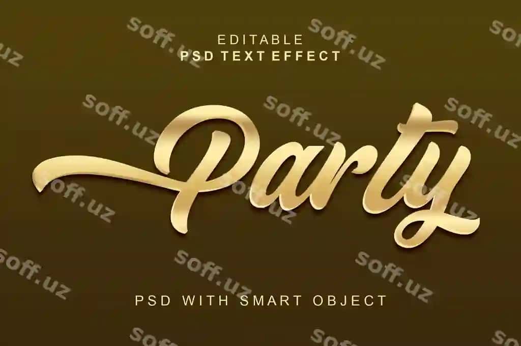 To'yga 3d matn effekti | Party 3d text effect