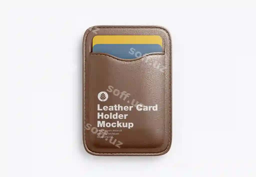 Choy karta hamda mockup | Leather card holder mockup