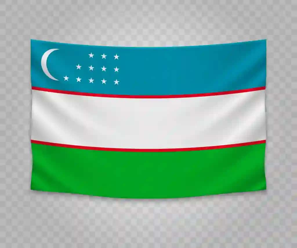 Haqiqiy osilgan bayroq o'zbekiston | Realistic hanging flag uzbekistan