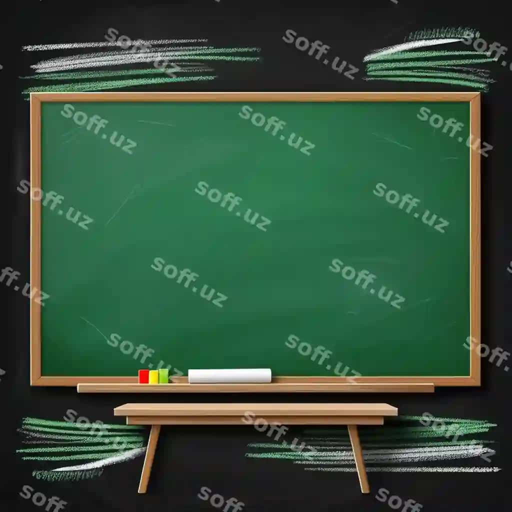 Yashil doska yog'och ramkali, unda yashil qalamshar yozilgan. | Green chalkboard with wooden frame that says green pencils it