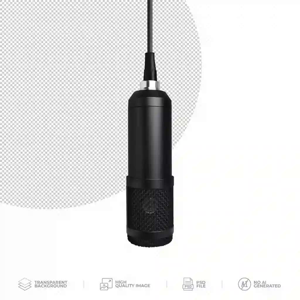 Podcast studio mikrofoni izolyatsiya qilingan shaffof fon | Podcast studio microphone isolated transparent background