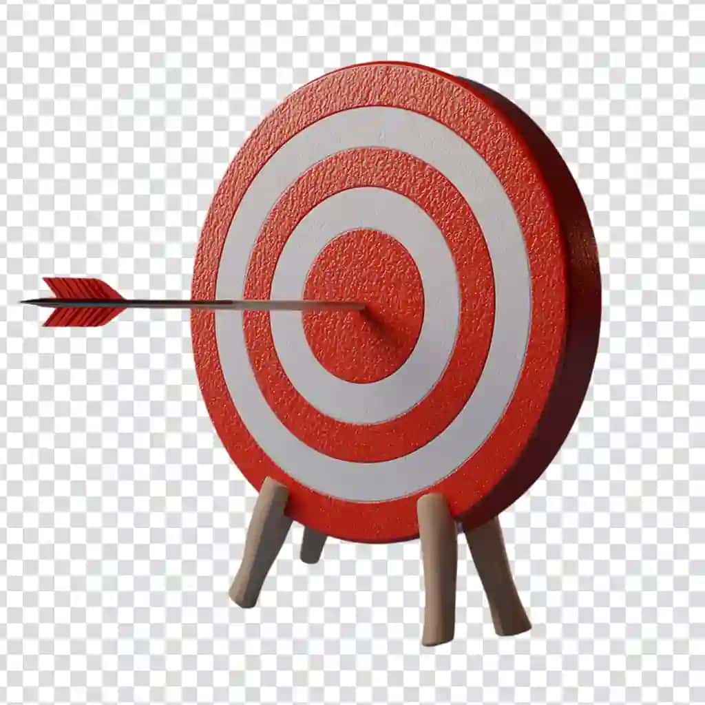 Bullseye strelkasi shaffof 3D nishonli dartboard muvaffaqiyatini vizualizatsiya qilish | Visualizing success 3d target dartboard with bullseye arrow transparent