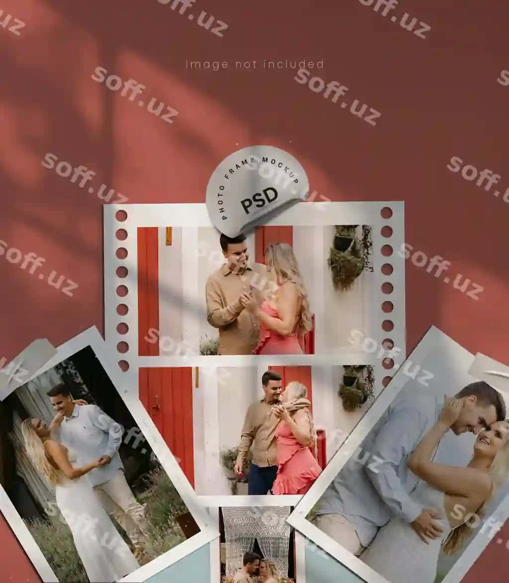 Foto ramkalar mood board mockup | Photo frames mood board mockup