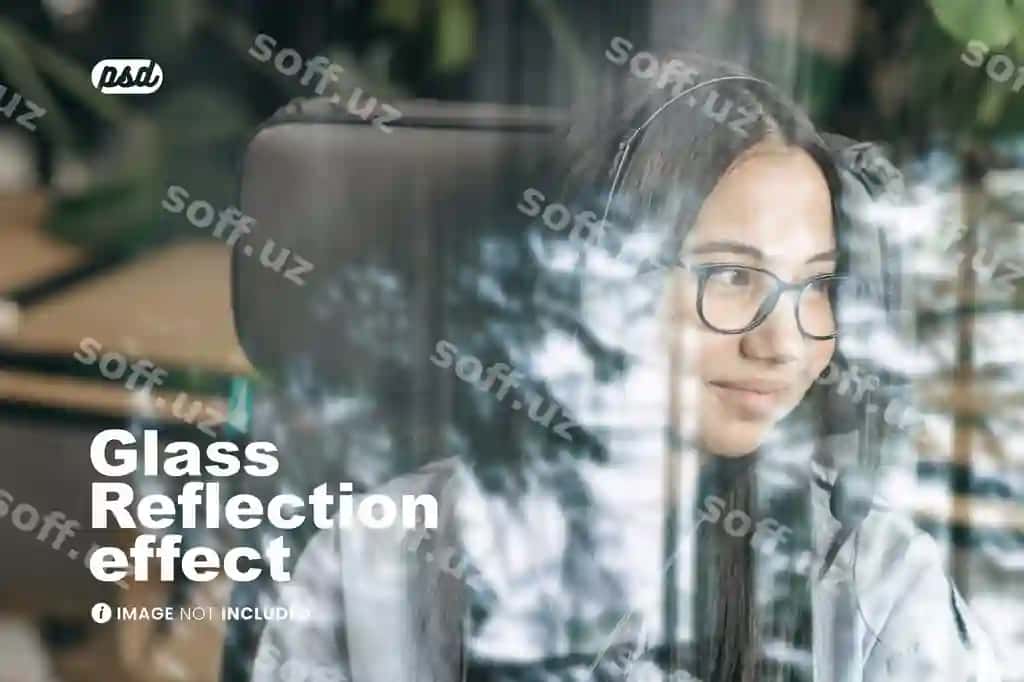 Steklo aks ettirish fotosurat effekti | Glass reflection photo effect