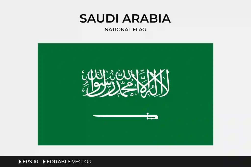 Saudiya Arabistoni milliy bayrog'i tahrirlanadigan vektor tasvirixaxaeps 10 | Saudi arabia national flag editable vector illustrationxaxaeps 10