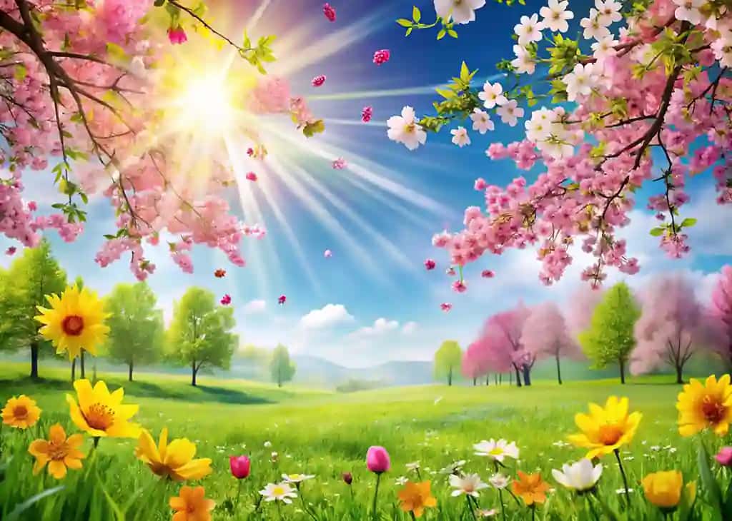 Chiroyli haqiqiy bahor fon banner fon rasmi | Beautiful realistic spring background banner wallpaper