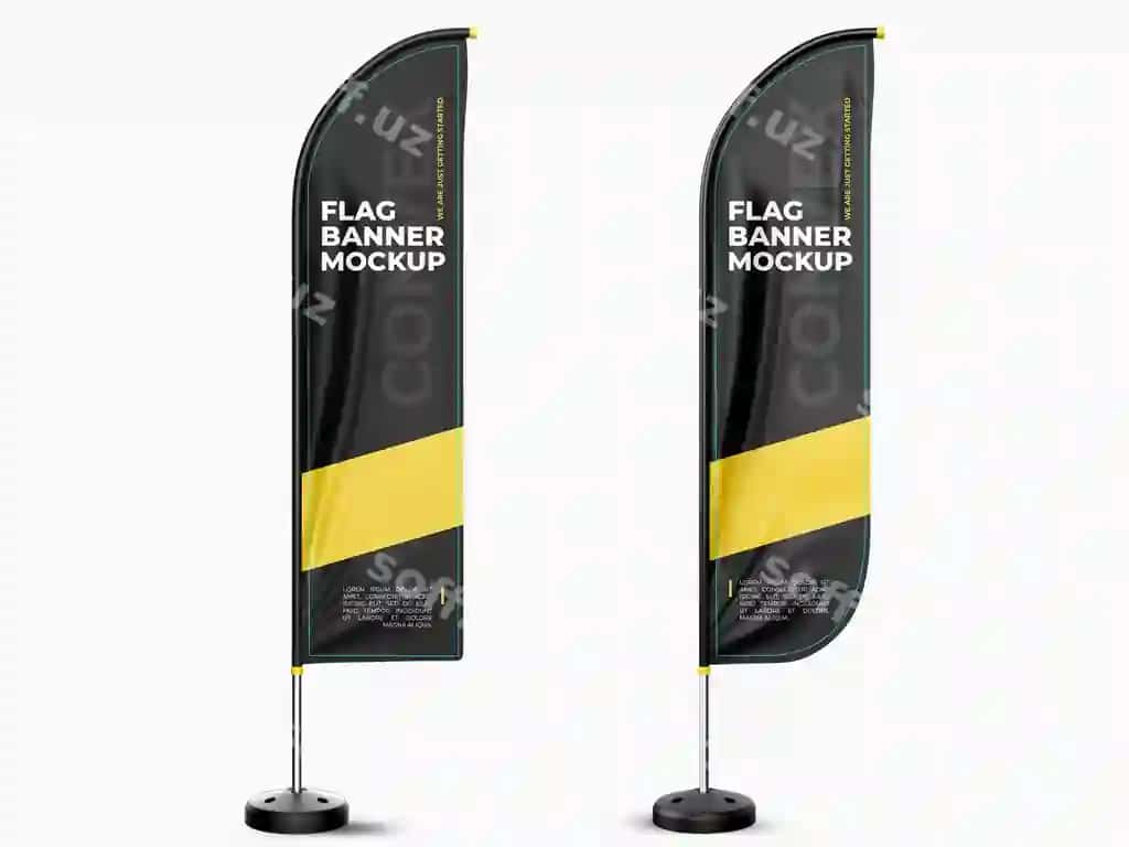 Bayroq banneri maketi | Flag banner mockup