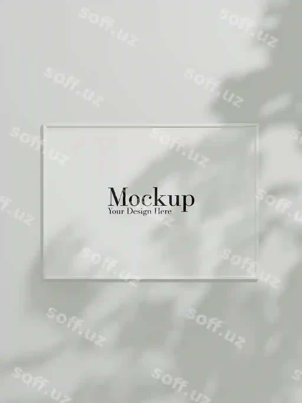 Bo'sh ramka namuna devori tabiiy soya bilan | Blank frame mockup wall with natural shadow