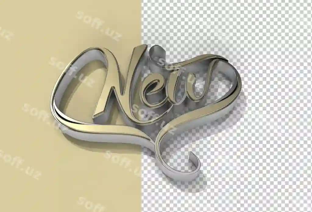 3d render yangi matn calligrafik shaffof psd fayli | 3d render new text calligraphic transparent psd file