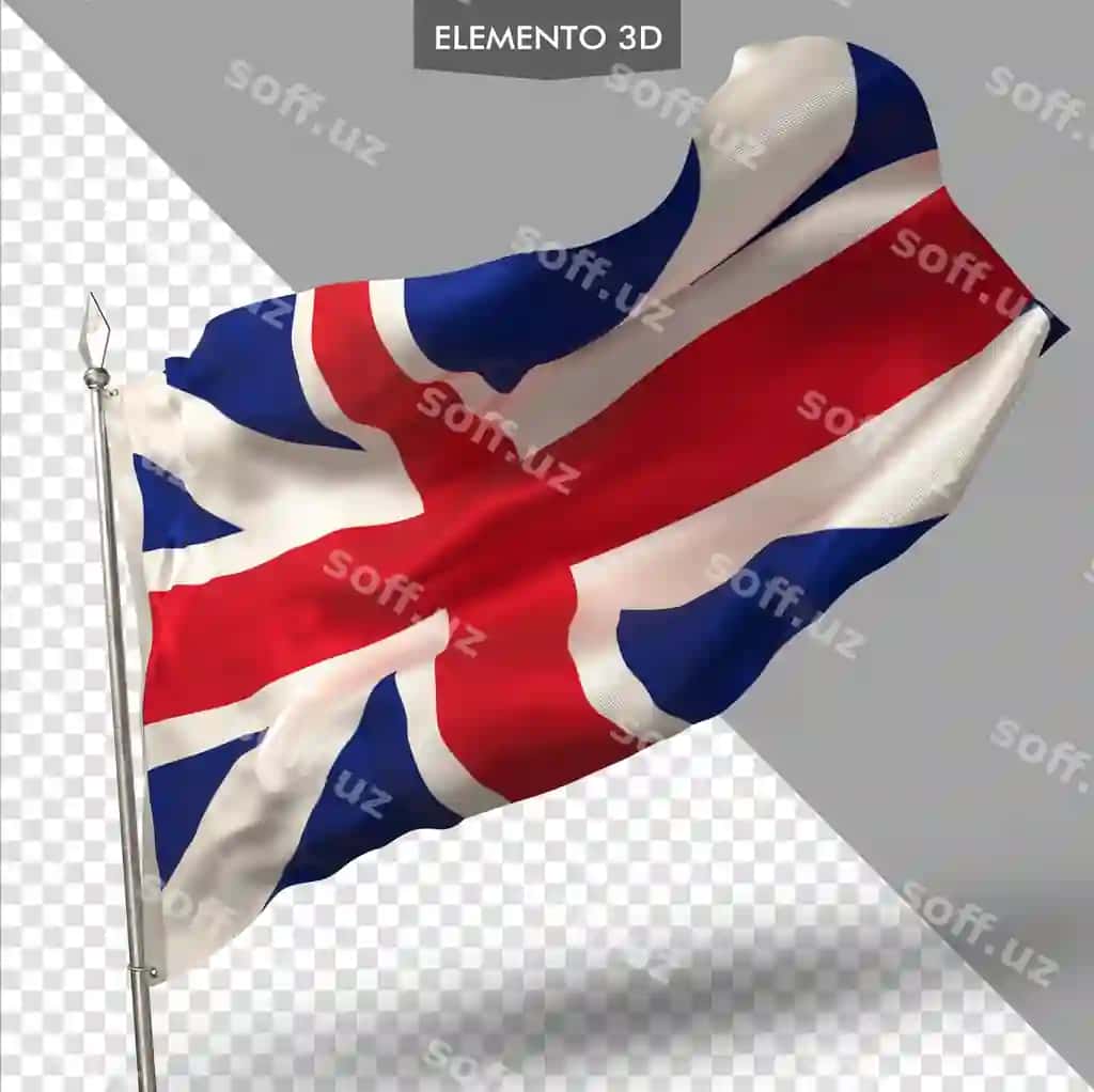 Birlashgan Qirollik bayrog'i premium 3d render | Flag united kingdom premium 3d render