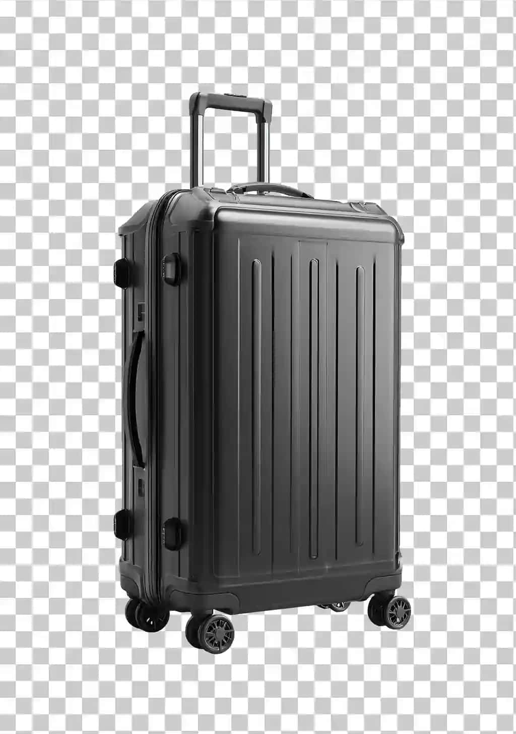 Uzatiladigan tutqichli qora qattiq qobiqli chamadon | Black hardshell rolling suitcase with extendable handle