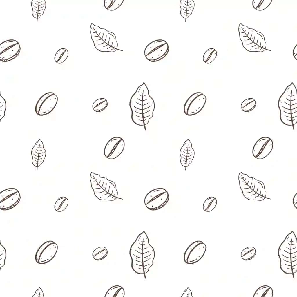 Choksiz naqsh qo'lda chizilgan barg qahva loviya | Seamless pattern hand drawn leaf coffee bean