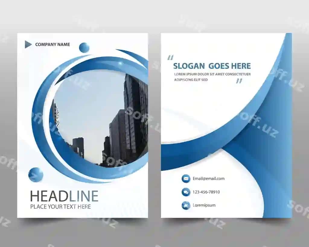 Ko'k doira zamonaviy yillik hisobot shabloni | Blue round modern annual report template
