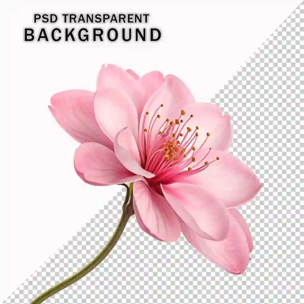 3D pushti gul izolyatsiya qilingan shaffof fon | 3d pink flower isolated transparent background