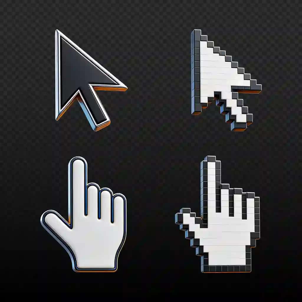 Zamonaviy klassik kompyuter sichqoncha kursorlari to'plami | Modern classic computer mouse cursors collection
