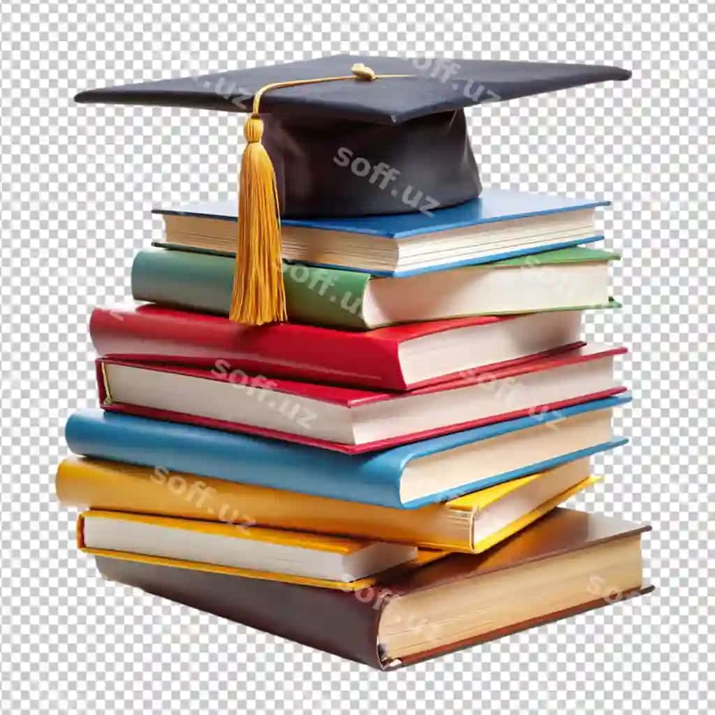Ta'lim bitiruv kitoblari shaffof fon | Education graduation books transparent background