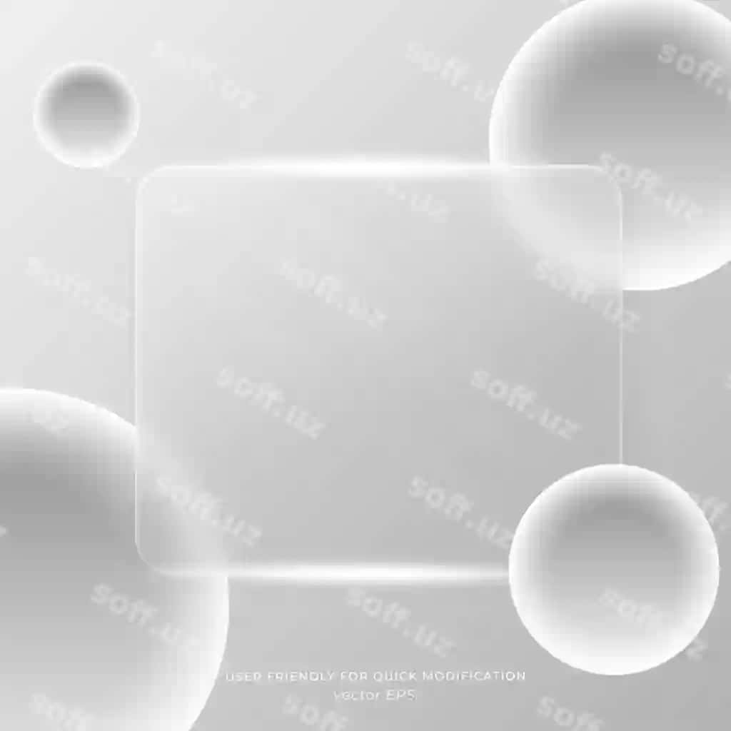 Glassmorphism shisha dumaloq doira ramka muzli shisha monoxrom | Glassmorphism glass round circle frame frosted glass monochrome
