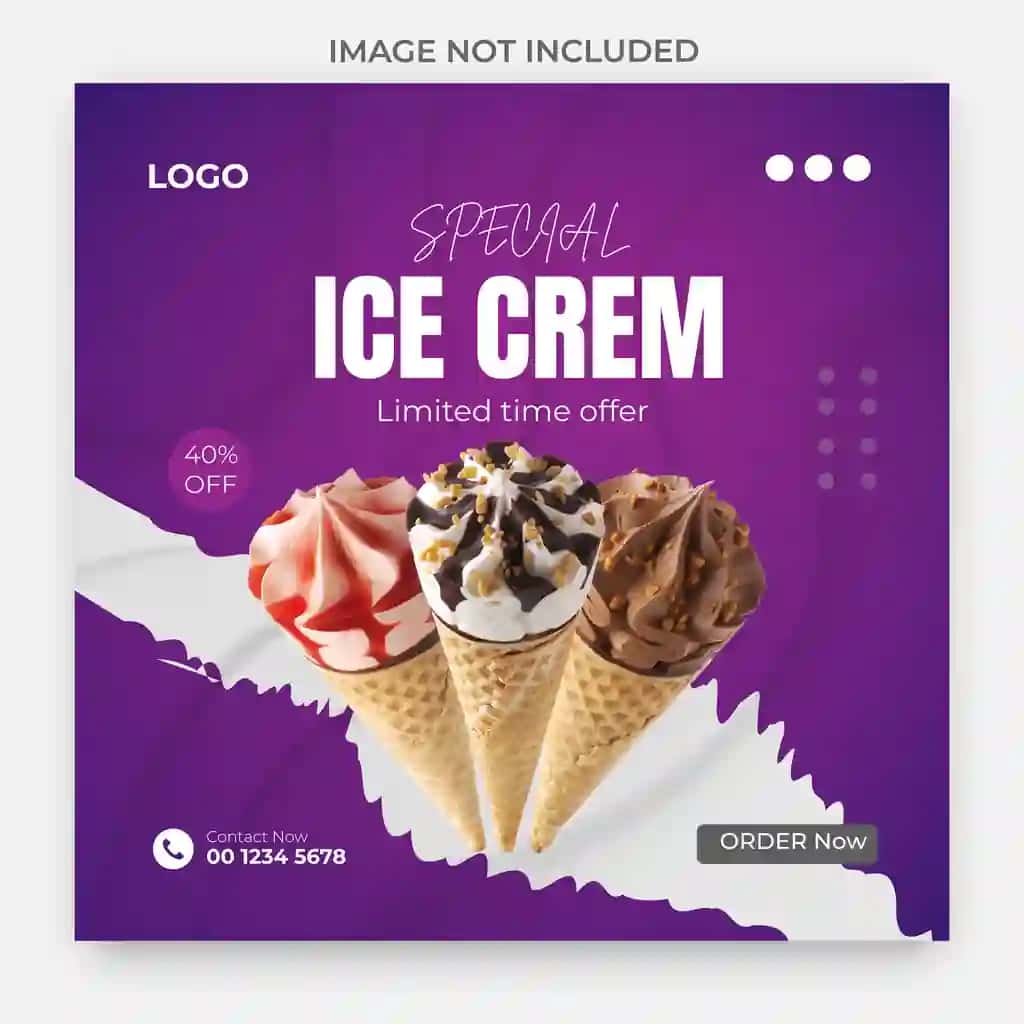 Binafsha rang muzqaymoq qutisini reklama qiladi | Purple advertises ice cream box