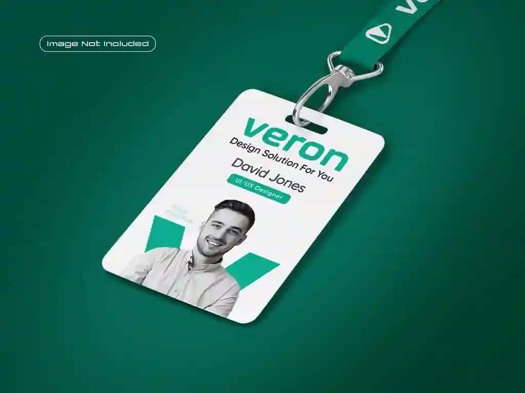 Bog'lar maketi bilan vertikal identifikator | Vertical id card with lanyards mockup