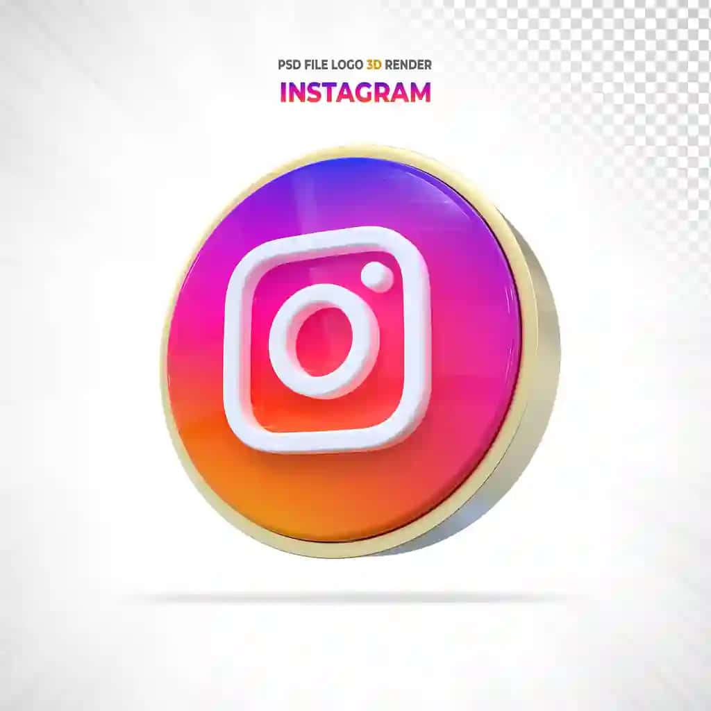 Instagram logotipi uslubidagi ijtimoiy media 3D render | Instagram logo style social media 3d render
