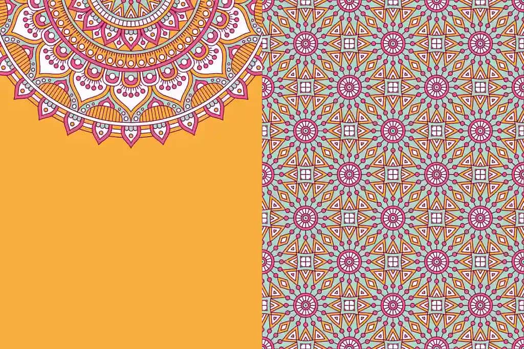 Choksiz naqsh vintage dekorativ elementlar qo'lda chizilgan fon | Seamless pattern vintage decorative elements hand drawn background