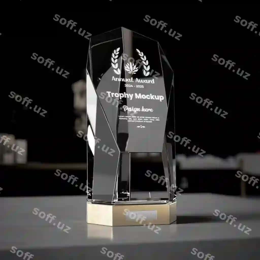 Shisha sohib namuna dizayni | Glass trophy mockup design