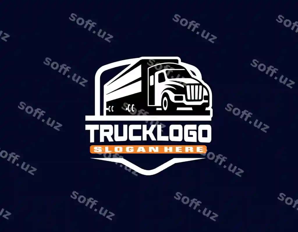 Shablon yuk avtomobili logotipi yuk yetkazib berish logistikasi | Template truck logo cargo delivery logistic